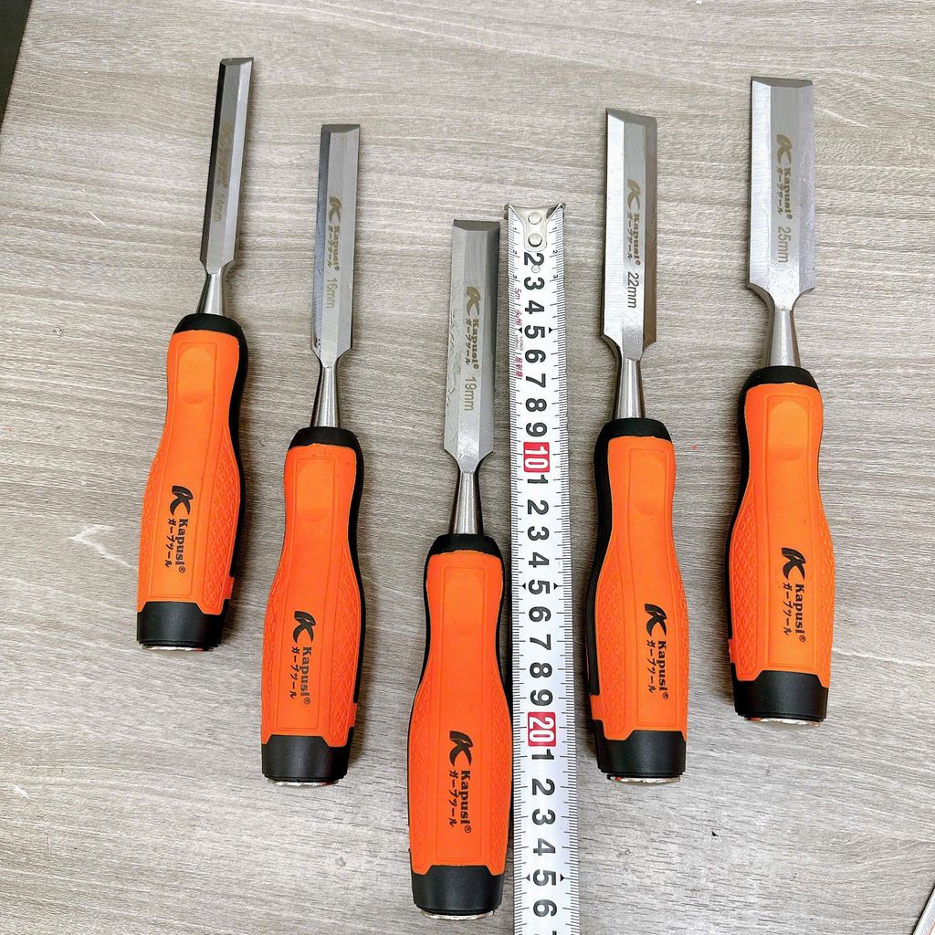 ĐỤC GỖ CÂM TAY, ĐỤC GỖ LƯỠI THẲNG KAPUSI SIZE 10-12-14-16-19-22-25MM SIÊU CỨNG TAY CẦM CHỐNG TRƯỢT